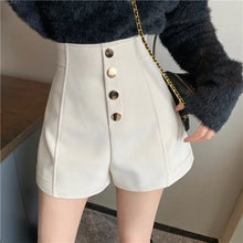 Load image into Gallery viewer, Black Shorts Women Spring Summer New Wide Leg Pants High Waist Single BreastedAApricot casual hot pants
