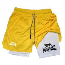 Load image into Gallery viewer, Print 2in1 Running Shorts for Men Gym Workout Compression Shorts with Phone Pocket Towel Loop Summer Sport Athletic Activewear
