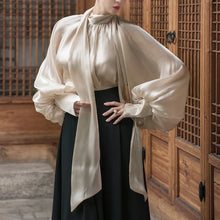 Load image into Gallery viewer, Elegant Chiffon Lantern Sleeve Blouse
