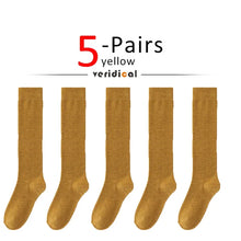 Load image into Gallery viewer, Solid Cotton Thigh High Socks
