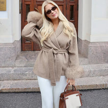 Load image into Gallery viewer, Fox Fur Woolen Coats Women's Short Coat Office Lady Removable Elegant Double-sided Wool Overcoat 2025 New Cardigan Jacket
