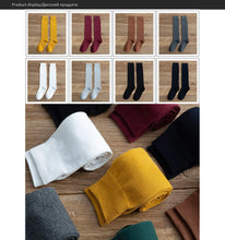 Load image into Gallery viewer, Solid Cotton Thigh High Socks
