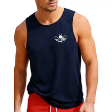 Load image into Gallery viewer, Men Summer Breathable Mesh Tank Top, Stylish Logo Print Sleeveless Shirt, Casual Sports Fitness Gym Vest for Daily &amp; Workout
