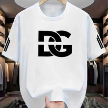 Load image into Gallery viewer, Men's letter-print T-shirt - Casual round-neck short-sleeved shirt - Striped sleeve sport shirt - Fashion T-shirt
