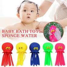 Load image into Gallery viewer, Baby Bath Toys Sponge Water Absorbing Octopus Squeezing Stress Relief Toys Summer Swimming Play Water Bath Toy for Children
