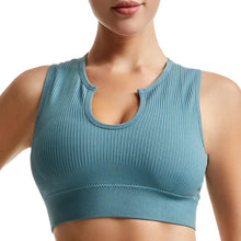 Load image into Gallery viewer, Women's Sleeveless Sports Bra Navel-Leaking with A Chest Pad  Highly Elastic Vest Sexy Stretchy Breathable Bra
