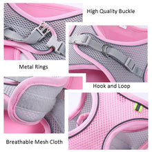 Load image into Gallery viewer, Cat Dog Harness Vest Chest Rope Set Reflective Breathable Adjustable Pet Harness for Small Medium Dogs Outdoor Walking
