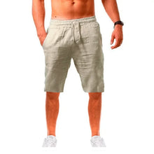 Load image into Gallery viewer, Men's Cotton Linen Short Pants Lightweight Hawaiian Summer Shorts Men Breathable Solid Color Casual Short Trousers
