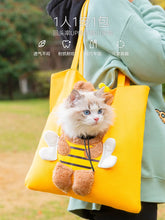 Load image into Gallery viewer, Pet Canvas travel Bag  Shoulder outdoor carrier Bag Cats and Dogs Tote Bag Small Pet Carrier Bag Fashionable Breathable
