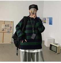 Load image into Gallery viewer, Striped Knitted Sweater Men Women Vintage Tate Langdon Loose Sweaters Harajuku Green Warm Autumn Jumper Pullover Unisex Casual

