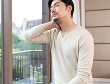 Load image into Gallery viewer, Thick Solid V-Neck Pullover
