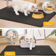 Load image into Gallery viewer, Pet Cat Litter Mat Waterproof Double Layer Cat Litter Trapping Pet Litter Box Mat Clean Pad Products For Cats Accessories
