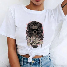 Load image into Gallery viewer, Women's Fashion T-Shirts Bob Marley Printed Casual Round Neck Graphic Tee Cute Short Sleeve T-shirts Summer Tops Harajuku Shirt
