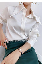 Load image into Gallery viewer, Elegant Satin Office Casual Shirt
