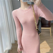 Load image into Gallery viewer, Elegant Knit Flounce Midi Dress
