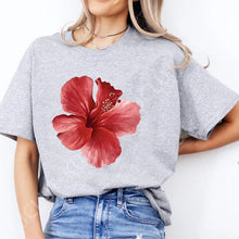 Load image into Gallery viewer, Pink Hibiscus Casual Y2K Tee
