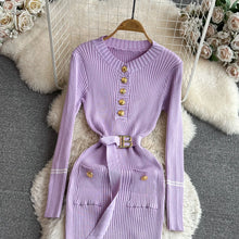 Load image into Gallery viewer, Elegant Rib Knit Pencil Dress
