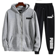 Load image into Gallery viewer, New in Women Tracksuit Trend Printing Hooded Sweatshirts Pants 2Pcs Set Casual Zipper Overcoat Suit Daily Clothing Autumn Winter

