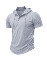 Load image into Gallery viewer, Men T Shirts  Summer Slim Fitness Hooded Short-Sleeved Bodybuilding Quick Dry Tshirt Male Gym Clothes Breathable Sports Tops

