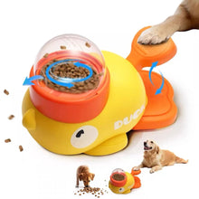 Load image into Gallery viewer, 2-in-1 Interactive Dog Toy Pet Automatic Food Treat Dispenser Cartoon Duck Design Slow Food Pet Snack Feeder for Dog Training

