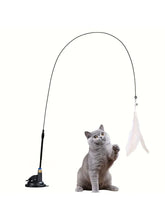 Load image into Gallery viewer, Cat Teaser Toy - Interactive Bell &amp; Feather Wand - Long Suction Cup Pole for Exciting Playtime Adventures - Ultimate Cat Toy
