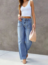 Load image into Gallery viewer, Women's Light Blue Wide Leg Straight-Leg Jeans - Stylish and Comfortable Denim Pants for Effortless Fashion
