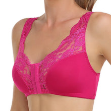 Load image into Gallery viewer, Woman’s Backless Sports Bras Non-Wired Thin Version Lace Minimizer Front Closure Full Bust Bra S-6XL
