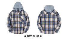 Load image into Gallery viewer, Fleece Lined Plaid Hooded Jacket
