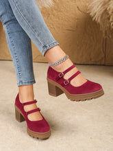 Load image into Gallery viewer, Women Square Heel Mary Jane Pumps
