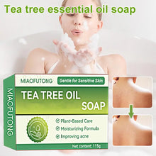 Load image into Gallery viewer, Tea Tree Soap, Soap Bar with Tea Tree Oil, Natural Soaps for Body Skin Cleaning,Gentle Exfoliating Bar Soap
