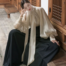 Load image into Gallery viewer, Elegant Chiffon Lantern Sleeve Blouse

