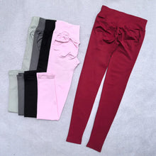 Load image into Gallery viewer, Leggings Women Seamless Leggings Gym Energy Low Ribbed Waistband Yoga Pants Back Scrunch Booty Tights Pants
