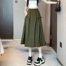 Load image into Gallery viewer, Drawstring Cargo A-Line Midi Skirt
