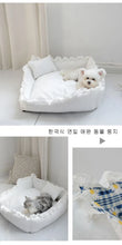 Load image into Gallery viewer, Pet Dog Lace Bed Cat Bed Cute Puppy Square Sleeping Cushion Bed Cat Sofa Warming Dog Nest with Pillow Washable Pet Bed S~L
