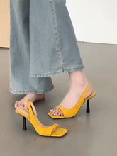 Load image into Gallery viewer, High Heels Women Sandals Luxury Elegant Heels Shoes Fashion Slippers New Square Toe Sexy Pumps Dress Party Female Slides
