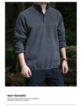 Load image into Gallery viewer, 2025 Men Sweatshirt Turtleneck Half Button Pullover Male Polar Fleece Casual Basic Elegant Work Wear Winter Autumn Warm Jacket
