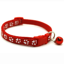 Load image into Gallery viewer, Pet Collar With Bell Cartoon Footprint Colorful Dog Puppy Cat Accessories Kitten Collar Adjustable Safety Bell Ring Necklace Pet
