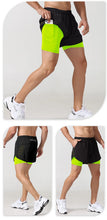 Load image into Gallery viewer, Men's Running Shorts Quick-drying Fitness Black Double Layer Shorts Men New Sport Workout Training Bodybuilding Short Pants
