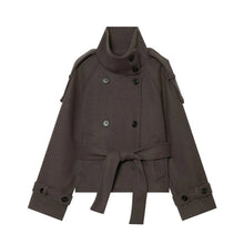 Load image into Gallery viewer, New Women's Jackets &amp; Coats Autumn 2026 Fashion Loose Belt Elegant Turtleneck Warm Winter Jackets Women's Chic Youth Street Coat
