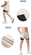 Load image into Gallery viewer, Men's Running Shorts Quick-drying Fitness Black Double Layer Shorts Men New Sport Workout Training Bodybuilding Short Pants

