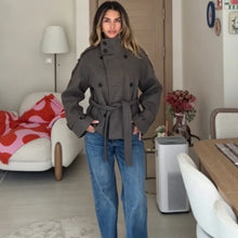 Load image into Gallery viewer, New Women's Jackets &amp; Coats Autumn 2026 Fashion Loose Belt Elegant Turtleneck Warm Winter Jackets Women's Chic Youth Street Coat
