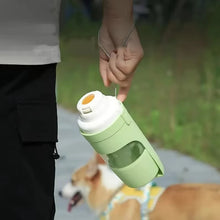 Load image into Gallery viewer, Pet Travel Water Bottle Portable with Food Container Foldable 2in1 Pet Outdoor Bowl Puppy Dog Cat Travel Drinking Food Feeder
