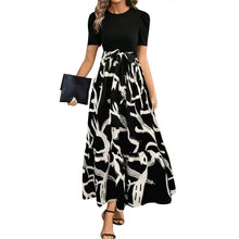Load image into Gallery viewer, Elegant Lace-Up Ruffle Hem Dress
