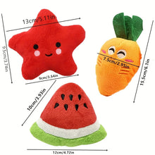 Load image into Gallery viewer, 10pcs Pet Teething Toys Puppy Chew Toys Puppy Teething Toys Stuffed Plush Puppy Dog Toys Squeaky Fruits Vegetables Design Toy
