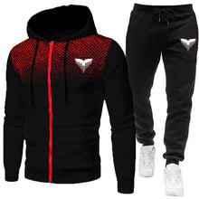 Load image into Gallery viewer, Men's Tracksuit Zipper Coat and Black Sweatpants Outdoor Casual Sporty Hoodie Jogging Suit Male Autumn Training Set Sweatshirts
