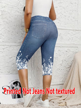 Load image into Gallery viewer, 5898 [Printed Leggings - Not Denim Fabric]Ladies' Seven-Point Leggings with a Faux Denim Print, Form-Fitting Pants
