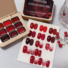 Load image into Gallery viewer, 9-Color Solid Gradient High-Saturation Blush Nail Polish, French Manicure Gel, Suitable for Nail Technicians and Beginners.
