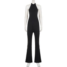 Load image into Gallery viewer, Women's Sleeveless High Neck Jumpsuit Slim Fit Flared Leg Backless Bodysuit Elegant Party Evening Outfits Street Wear 2026 New
