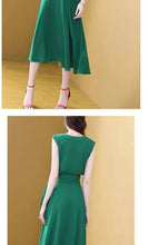Load image into Gallery viewer, Elegant Sleeveless V-Neck Midi Dress
