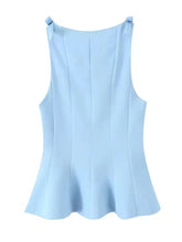 Load image into Gallery viewer, Summer Women Vintage Black Cropped Tops Bow Slim O Neck Sleeveless Off Shoulder Tank Tops Trend Female Casual Chic Vest Top
